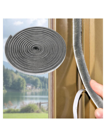 Sellador de Puerta FLYZZZZ 15.24m Fieltro Gris 0.89cm Ancho