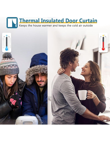 Cortina de Puerta Térmica Aislante Magnética HooTown 91.4x208.3cm