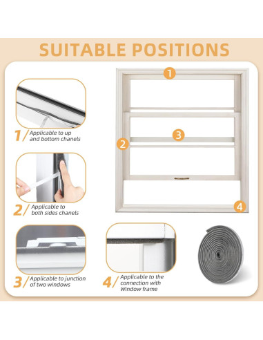 Sellador de Puerta FLYZZZZ 15.24m Fieltro Gris 0.89cm Ancho