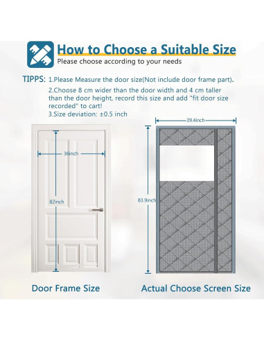 Cortina de Puerta Térmica Aislante Magnética HooTown 91.4x208.3cm