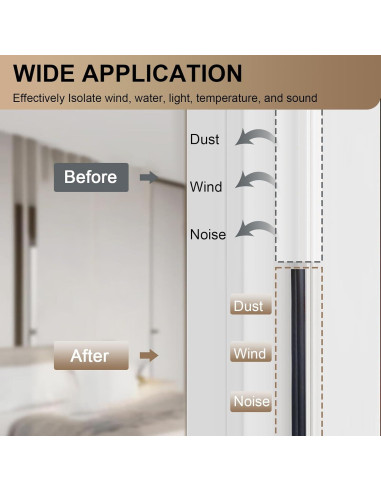 Tira de Sellado Insonorizante BOAOSI 12m Goma Autoadhesiva