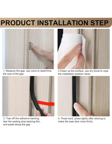 Tira de Sellado Insonorizante BOAOSI 12m Goma Autoadhesiva