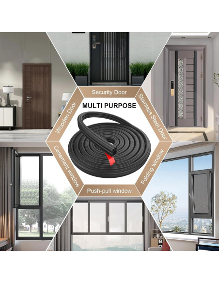 Tira de Sellado Insonorizante BOAOSI 12m Goma Autoadhesiva