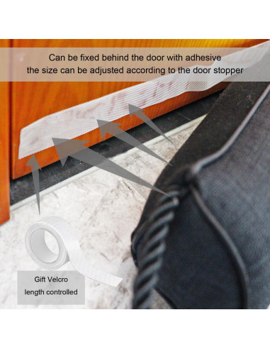 Tope de Puerta Pesado Daralis 81.28 cm Negro Bloqueador de Aire