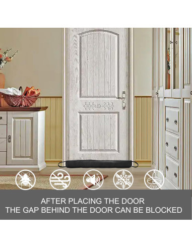 Tope de Puerta Pesado Daralis 81.28 cm Negro Bloqueador de Aire