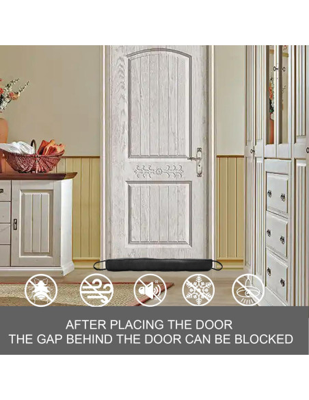 Tope de Puerta Pesado Daralis 81.28 cm Negro Bloqueador de Aire