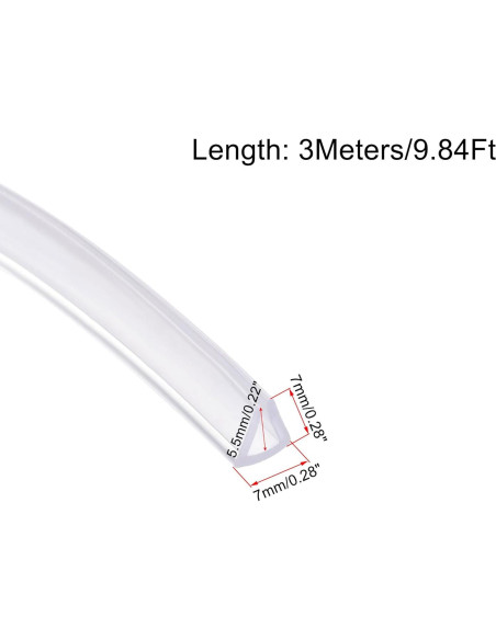 Sello U de Recorte uxcell 3 Metros PVC Transparente 7mm