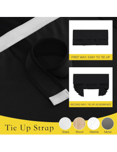 Cortina Opaca NICETOWN 66x183cm Negra Aislante Térmico 2