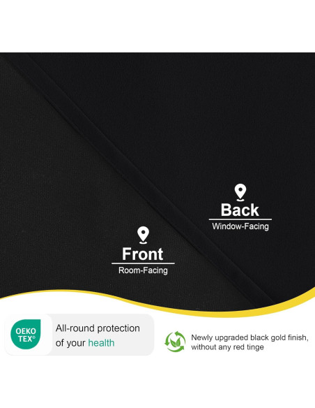 Cortina Opaca NICETOWN 66x183cm Negra Aislante Térmico