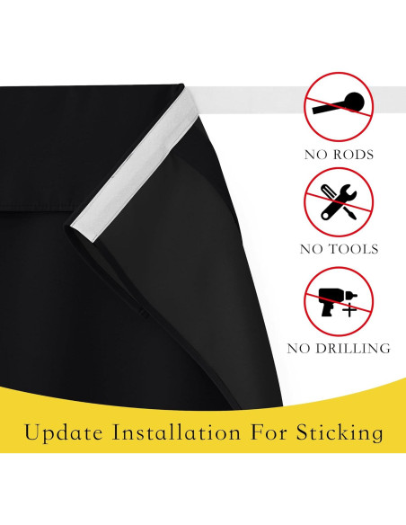 Cortina Opaca NICETOWN 66x183cm Negra Aislante Térmico