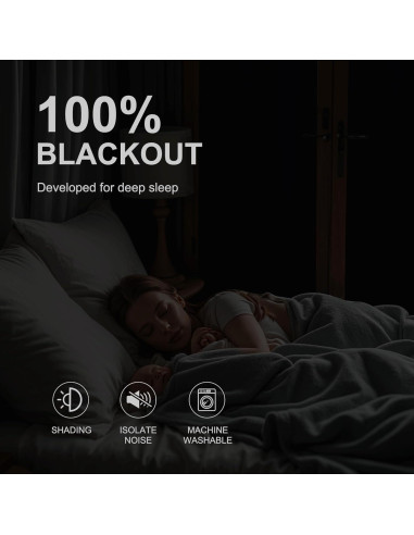 Cortina Opaca NICETOWN 66x183cm Negra Aislante Térmico