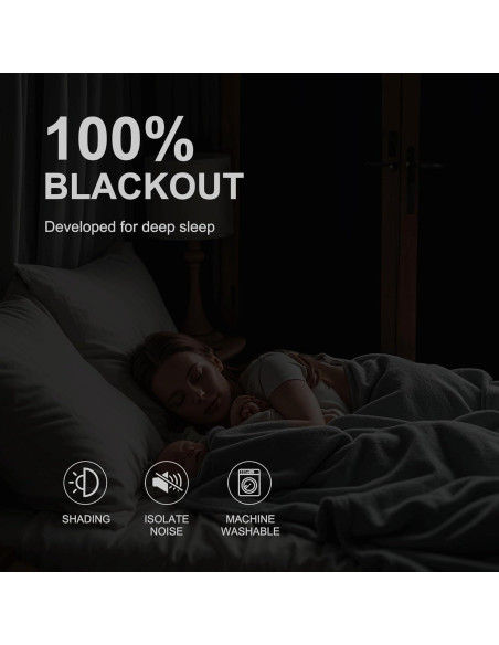 Cortina Opaca NICETOWN 66x183cm Negra Aislante Térmico