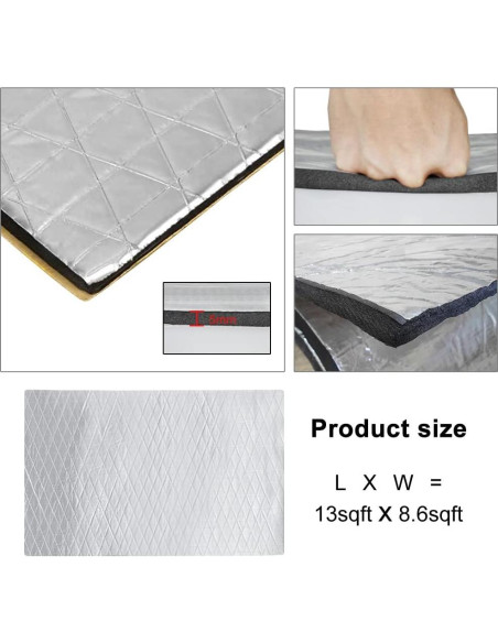 GOSCHE Mat de Aislamiento Acústico 5mm 16ft 15 Piezas