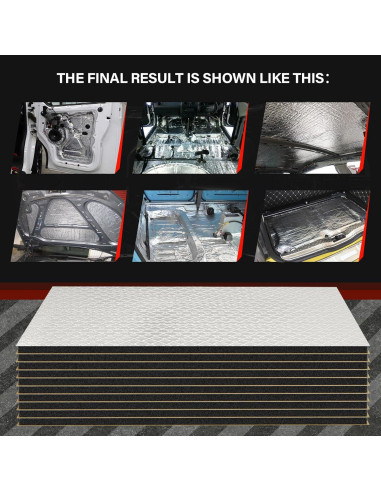 GOSCHE Mat de Aislamiento Acústico 5mm 16ft 15 Piezas