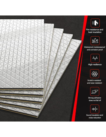 GOSCHE Mat de Aislamiento Acústico 5mm 16ft 15 Piezas