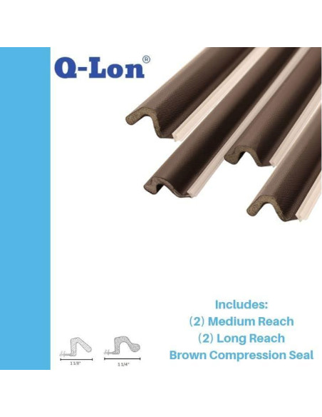 Burlete de Compresión Q-Lon para Puerta Doble 203 cm Marrón