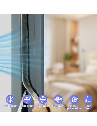 Tira de Sello de Puerta Fairooth 15.24m Aislante Acústico Gris