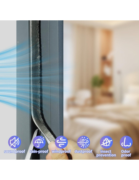 Tira de Sello de Puerta Fairooth 15.24m Aislante Acústico Gris