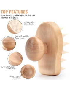 Cepillo Masajeador de Cuero Cabelludo HangerSpace Beige 2