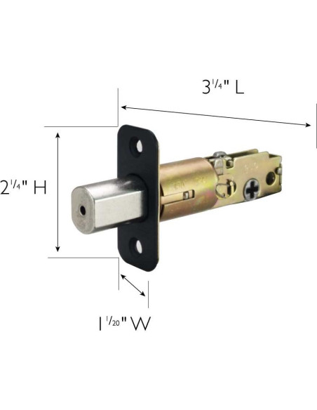 Cerrojo de Esquina Redonda Ajustable Design House 779306 Negro Mate