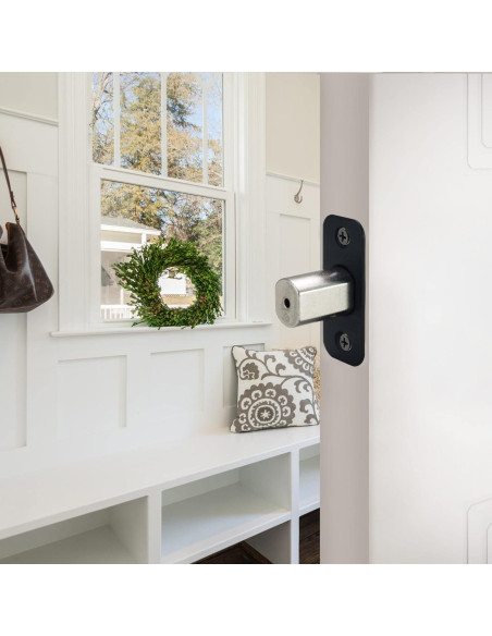 Cerrojo de Esquina Redonda Ajustable Design House 779306 Negro Mate