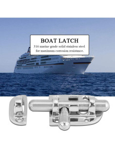 Cerradura de puerta de barco Acouto 60mm Acero inoxidable 316 2