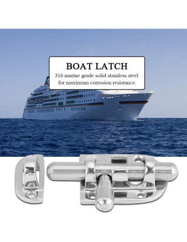 Cerradura de puerta de barco Acouto 60mm Acero inoxidable 316