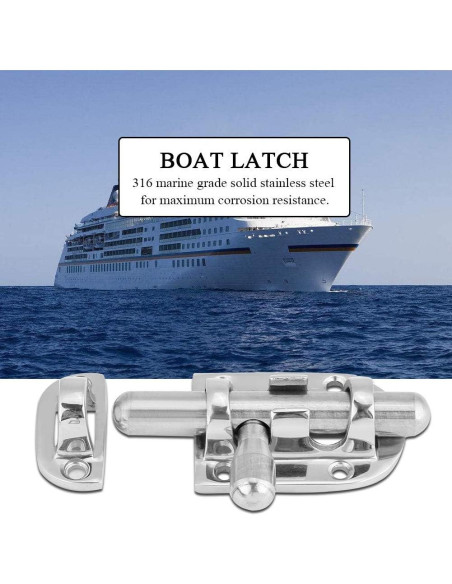 Cerradura de puerta de barco Acouto 60mm Acero inoxidable 316