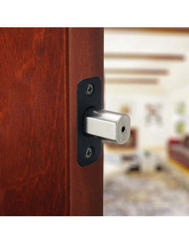 Cerrojo de Esquina Redonda Ajustable Design House 779306 Negro Mate