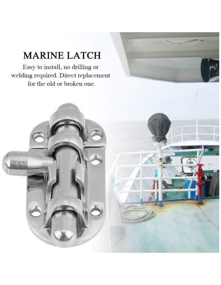 Cerradura de puerta de barco Acouto 60mm Acero inoxidable 316