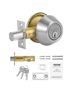 Cerradura de Pestillo VEVOR Cilindro Simple Metal 3 Llaves