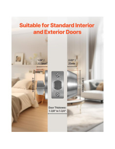 Cerradura de Pestillo VEVOR Cilindro Simple Metal 3 Llaves 2