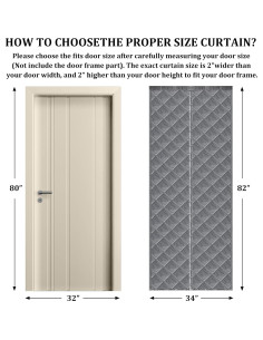 Cortina Térmica Magnética Amzjjle 81.3x203.2cm Gris Aislante 2