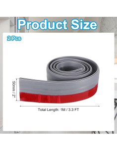 Tira de Sellado de Silicona PATIKIL 1M Gris 2 Piezas 5cm 2