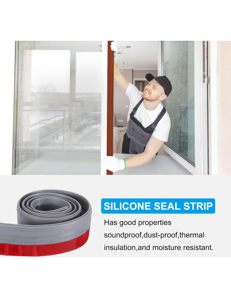 Tira de Sellado de Silicona PATIKIL 1M Gris 2 Piezas 5cm