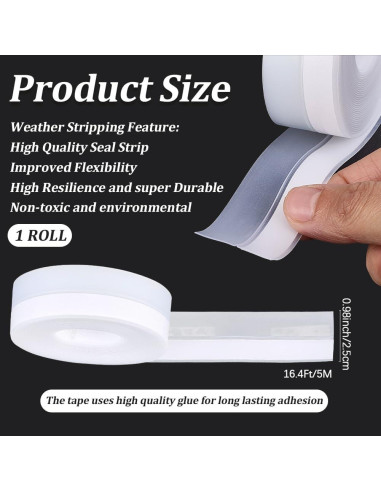 Cinta de Sellado de Clima CRASPIRE 5m Transparente Silicona