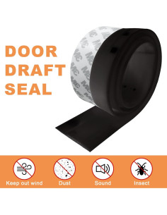 Tapón de Corrientes de Aire Pehoto 99 cm Negro Aislante 2