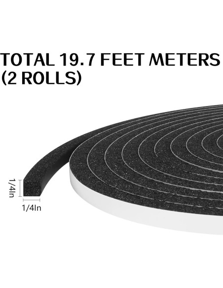Cinta de Aislamiento de Espuma Neopreno Storystore 6.35mm x 6.35mm x 6m