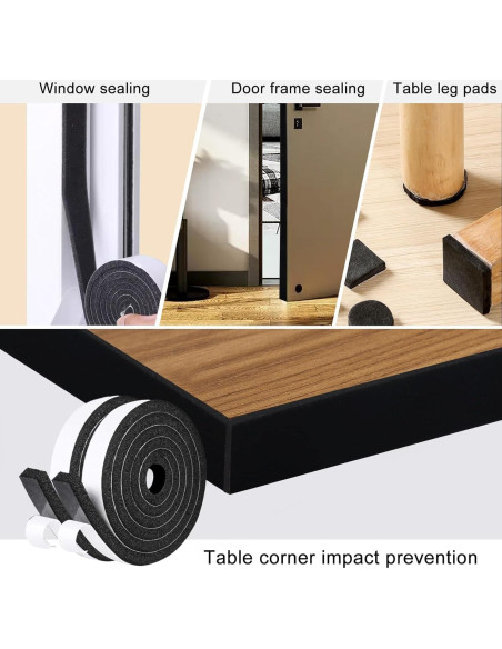 Cinta de Aislamiento de Espuma Neopreno Storystore 6.35mm x 6.35mm x 6m