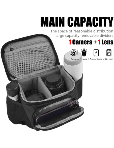 Bolsa de cámara cruzada Cwatcun impermeable para DSLR y SLR