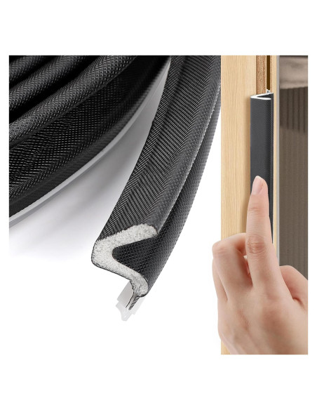 Junta de Puerta Extra Gruesa FlyCoco 12.2m Aislante Negro