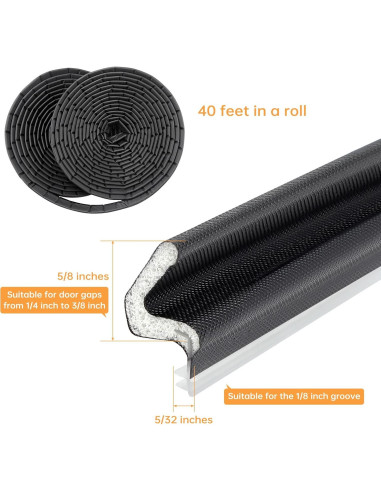 Junta de Puerta Extra Gruesa FlyCoco 12.2m Aislante Negro