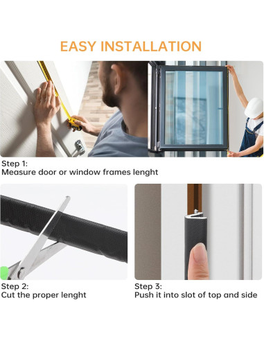 Junta de Puerta Extra Gruesa FlyCoco 12.2m Aislante Negro