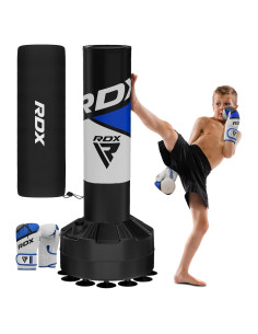 Saco de Boxeo Independiente RDX Junior 4FT Azul con Guantes