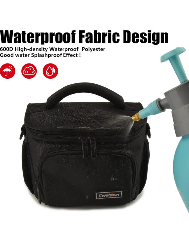 Bolsa de cámara cruzada Cwatcun impermeable para DSLR y SLR