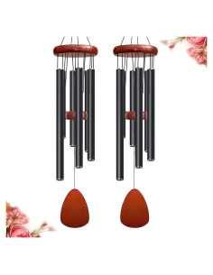 Campanas de Viento Bursvik 71 cm Ajustables Metal Negro 2 Pack