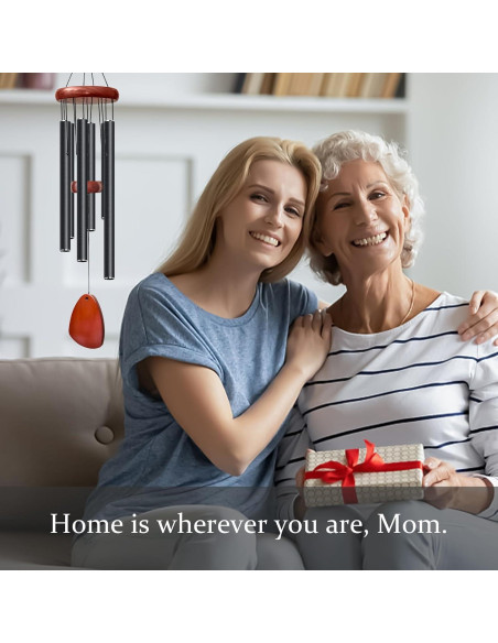 Campanas de Viento Bursvik 71 cm Ajustables Metal Negro 2 Pack