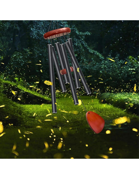 Campanas de Viento Bursvik 71 cm Ajustables Metal Negro 2 Pack