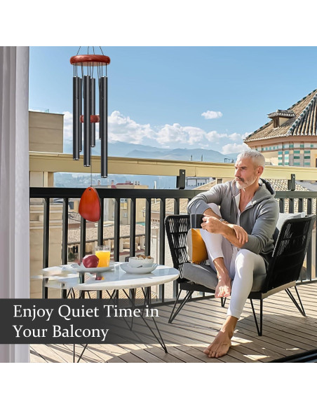 Campanas de Viento Bursvik 71 cm Ajustables Metal Negro 2 Pack