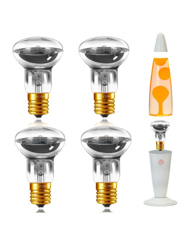 Bombillas de Lava 25W E17 Regulables 2700K - Paquete de 4